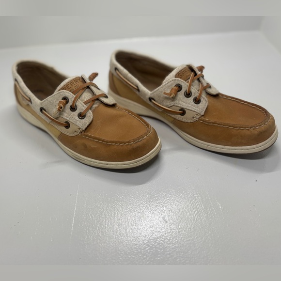 Women’s Sperry Rosefish Brown and Cream Boat Shoes size 9 - Picture 2 of 11